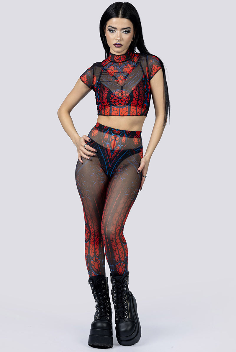 Cathedral Of Sin Sheer Leggings Full Body Goth Fashion