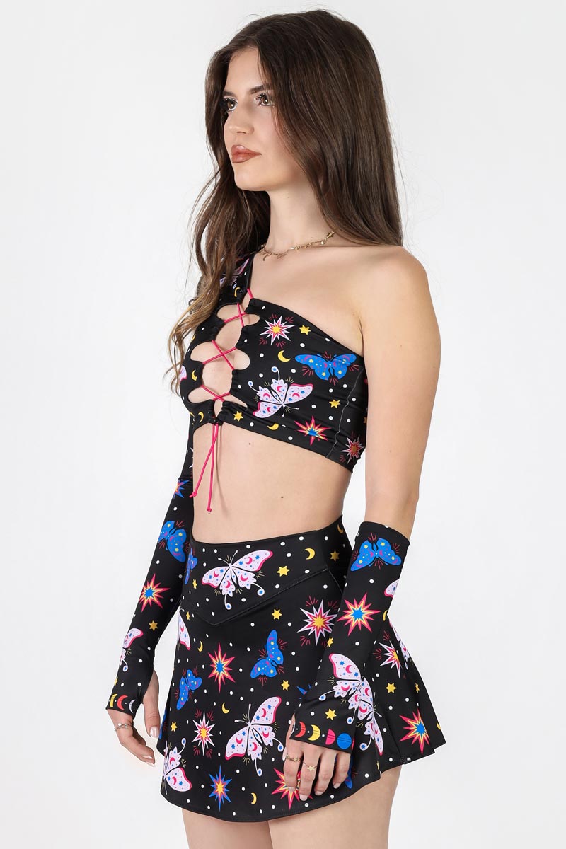 Celestial Flutter High Waisted Skort Set Side View