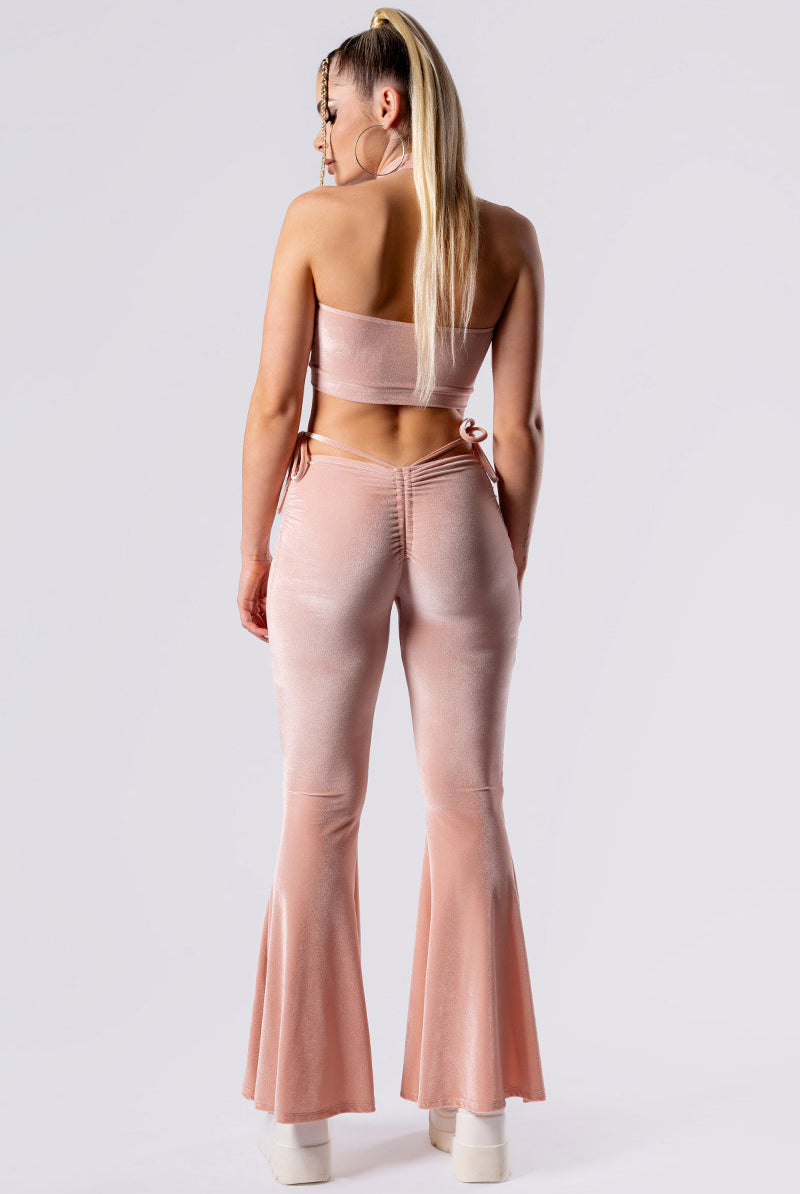 coffee-cream-hip-strap-flare-pants-beige-velvet-back-view