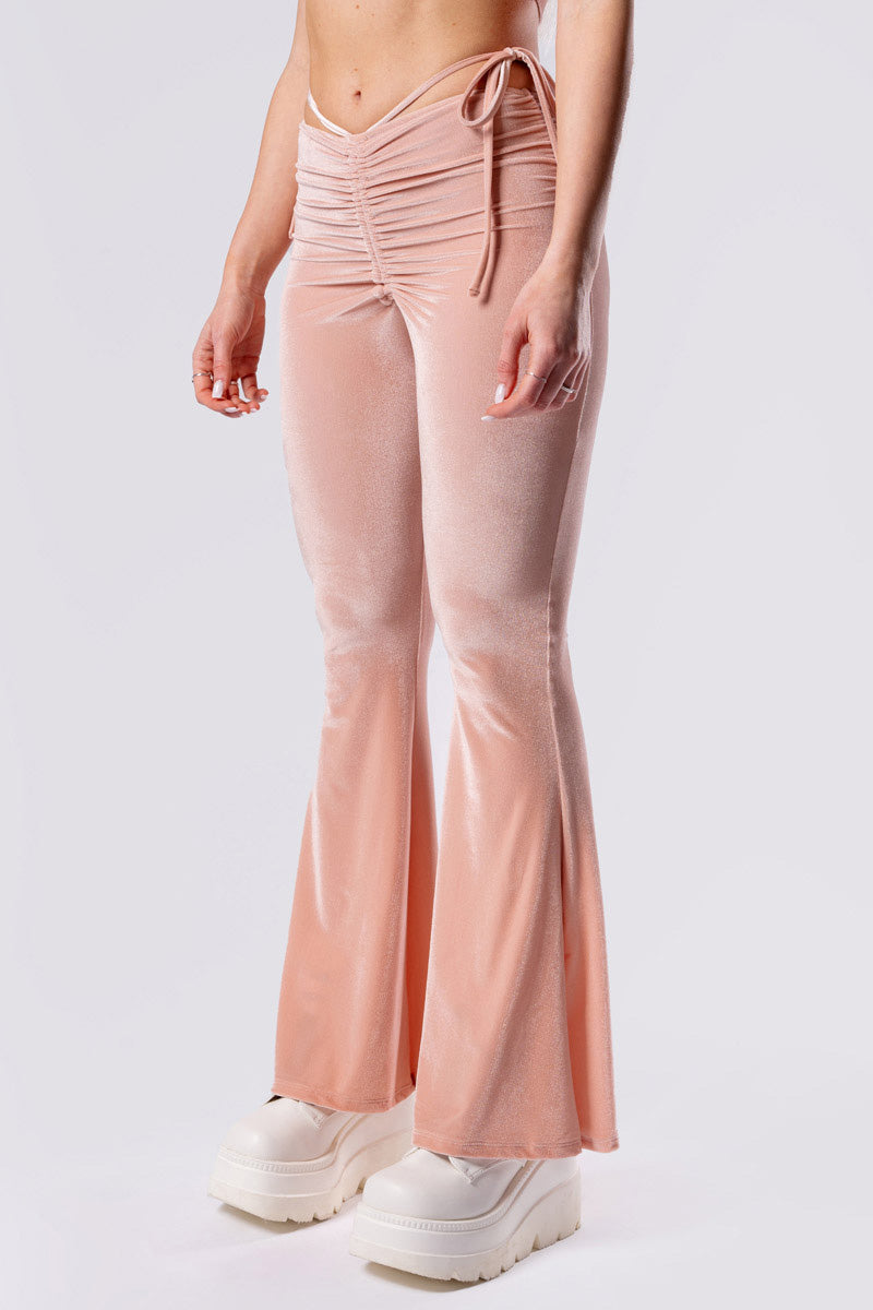 coffee-cream-hip-strap-flare-pants-beige-velvet-close-side-view
