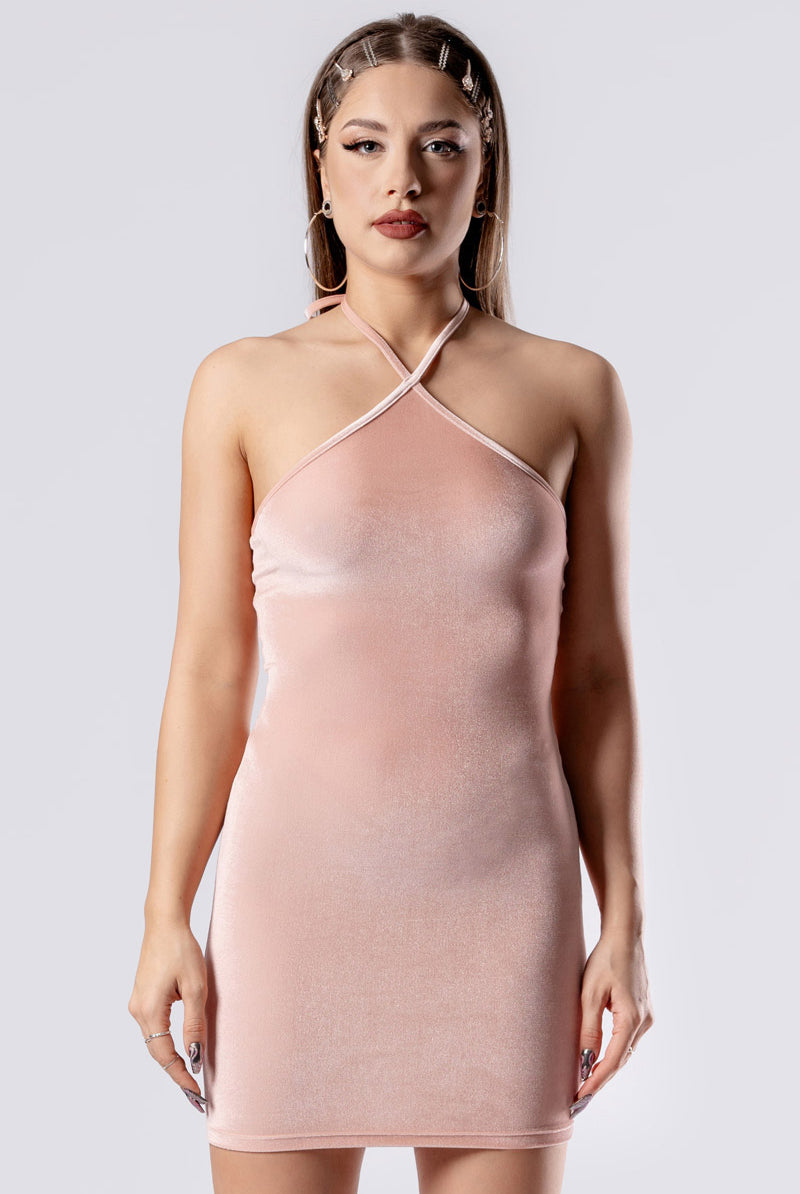 coffee-cream-open-back-halter-dress-front-view