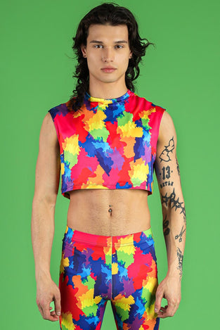 Color Splash Tank Crop Top Front View