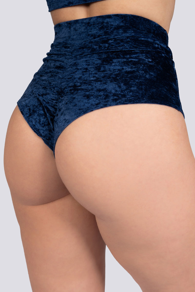 Cosmic Indigo Scrunched Shorts - Blue Velvet Pole Wear