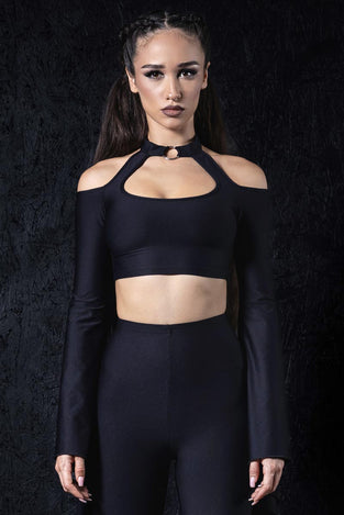 Rave Outfit Coven Shadow Leggings Set Close View