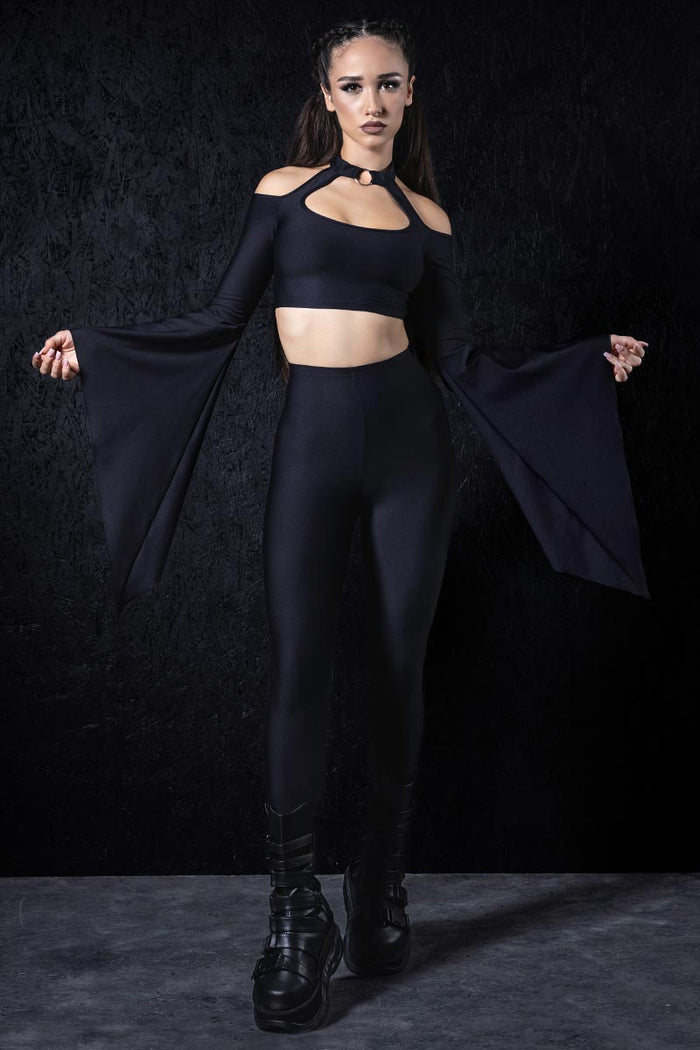 Rave Outfit Coven Shadow Leggings Set Front View