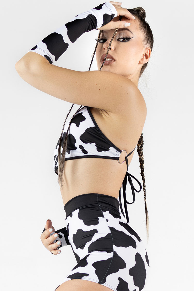 Cow O-Ring Halter Neck Top Side View