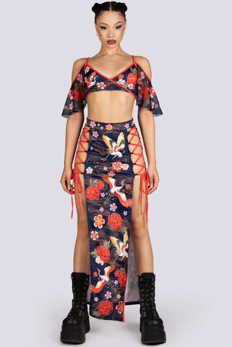 Crane Dance V Neck Bra Top Halloween Outfit