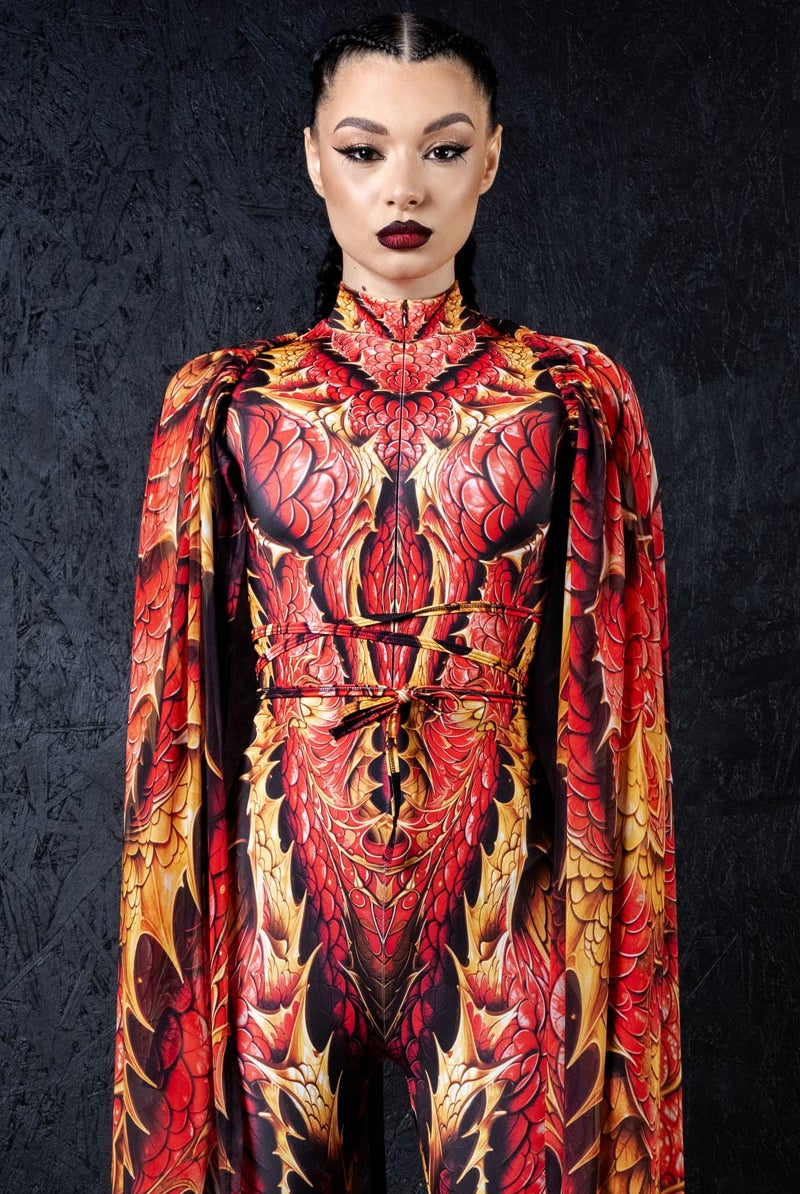crimson-dragon-costume-with-wings-close-view