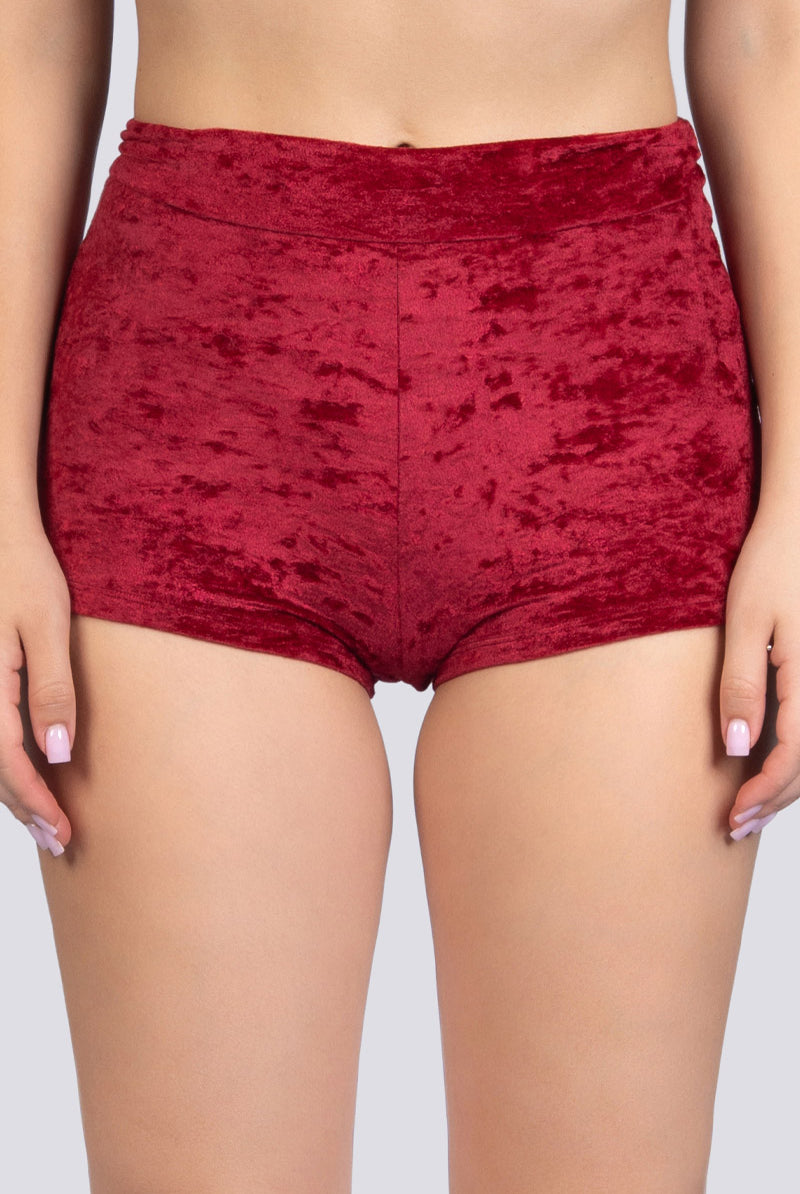 Crimson Kiss High Rise Booty Shorts - Red Velvet Stripper Outfit