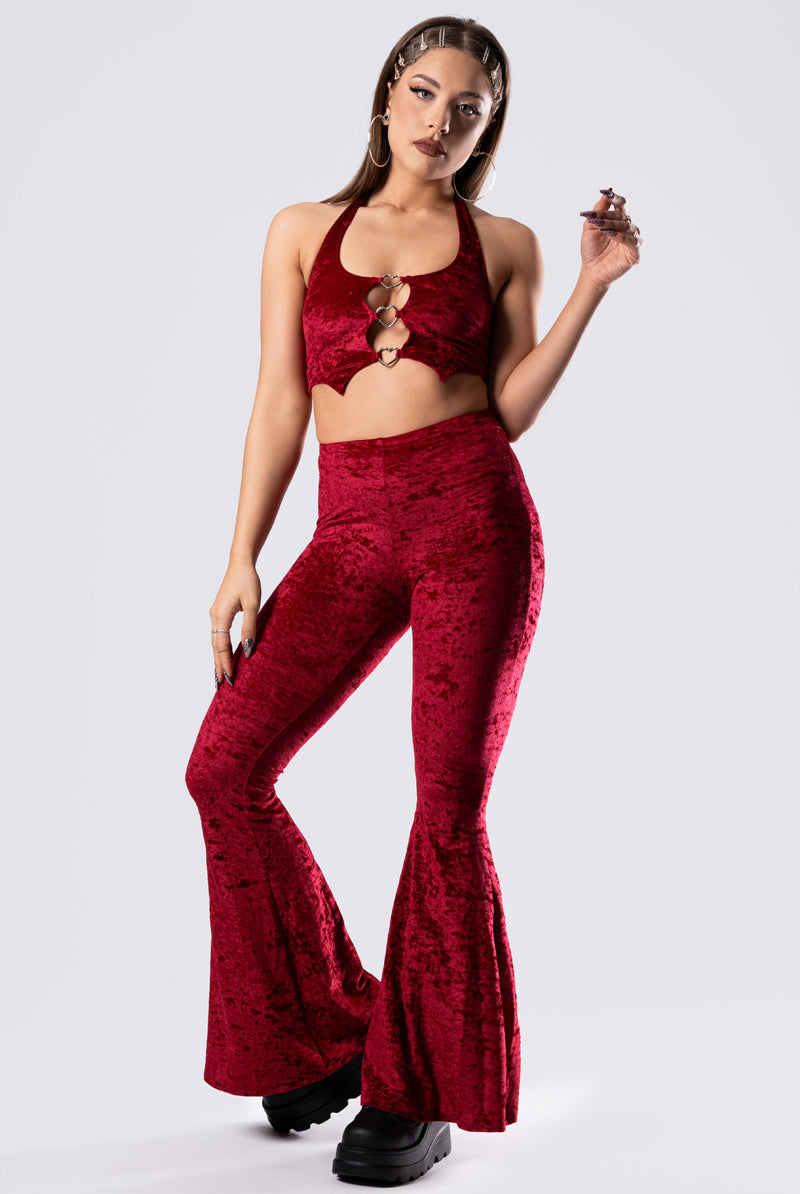 crimson-kiss-triple-ring-halter-top-front-view