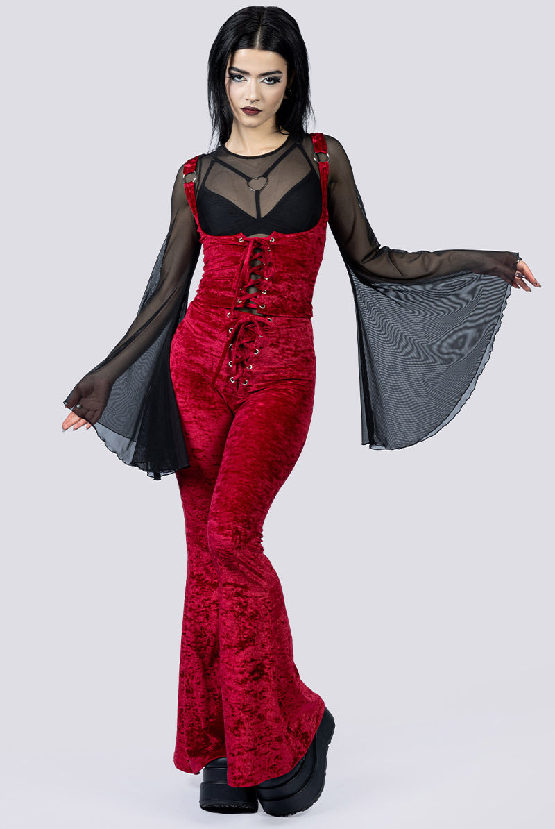 Crimson Kiss Underbust Corset Front Goth Fashion