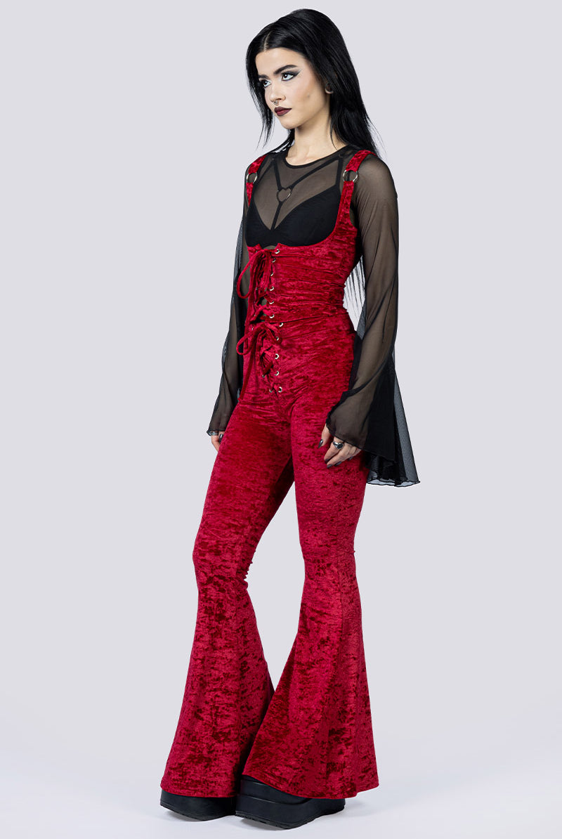 Crimson Kiss Underbust Corset Side Goth Wear