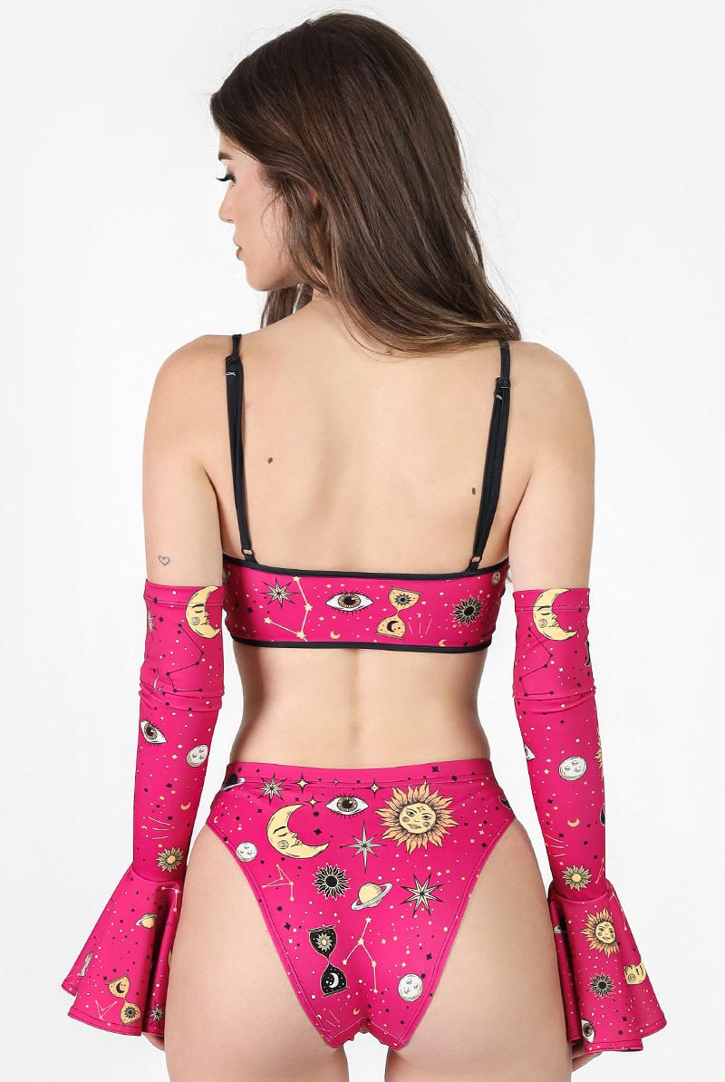 Crimson Mystica High Cut Booty Shorts Set Back View