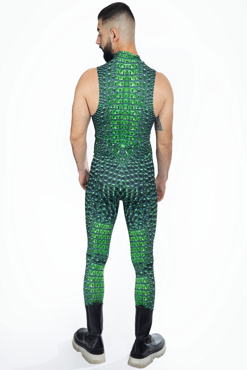 Crocodile Sleeveless Costume for Men Back View