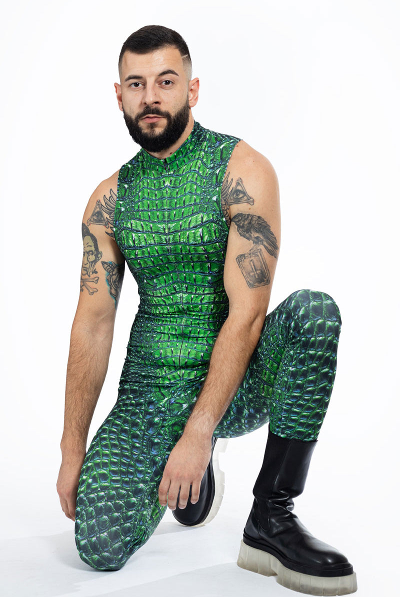 Crocodile Sleeveless Costume for Men Close View