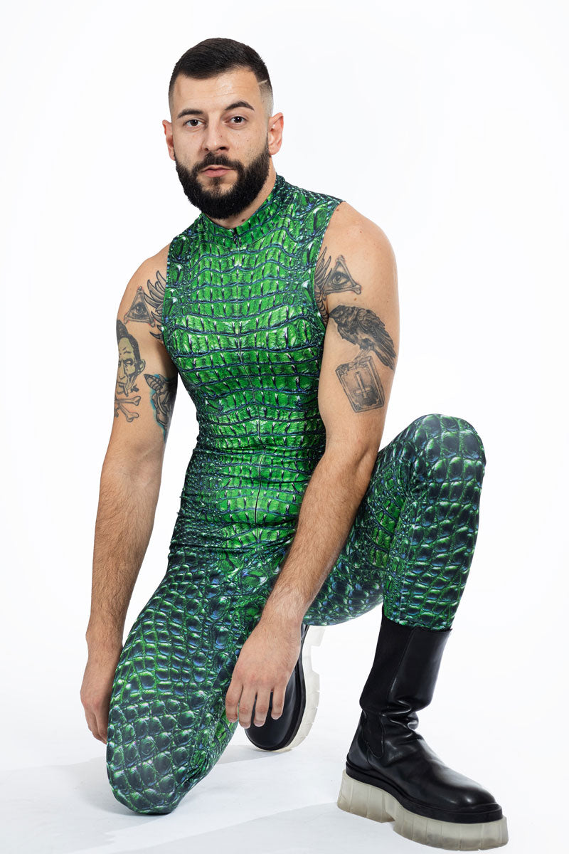 Crocodile Sleeveless Costume for Men Close View