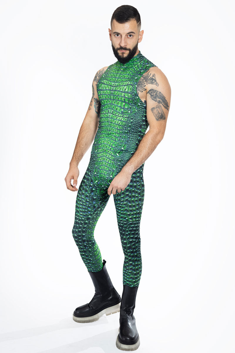 Crocodile Sleeveless Costume for Men Side View