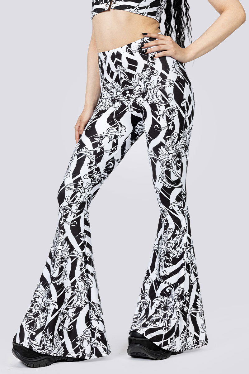 Damned Ornament Flare Pants Set Pants Close Up Gothic Clothes