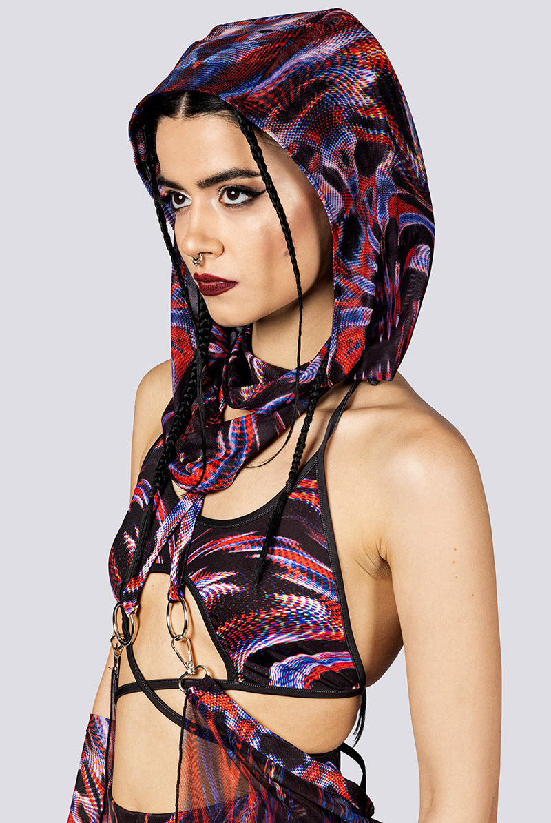 Dark Desire Rave Hood Close View