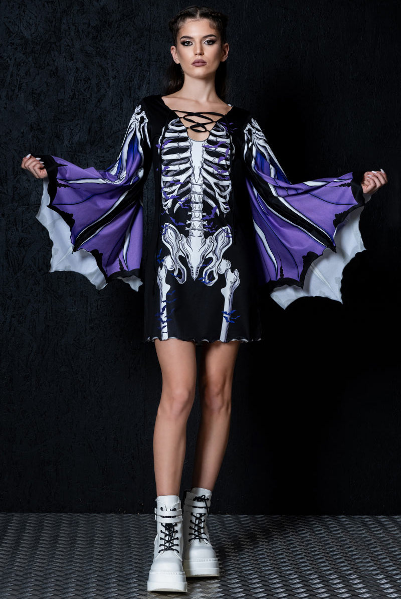 Darkwing Skeleton Bell Sleeve Dress, Skeleton Dress Costume, Women's Skeleton Dress, Halloween Dress, Plus Size Halloween Dress, Halloween Dress Women Darkwing Skeleton Bell Sleeve Dress, Skeleton Dress Costume, Women's Skeleton Dress, Halloween Dress, Plus Size Halloween Dress, Halloween Dress Women