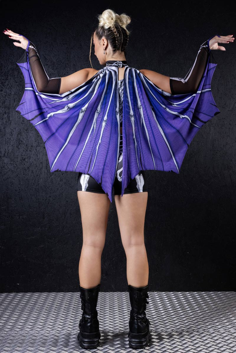 darkwing-skeleton-high-waisted-shorts-set-back-view