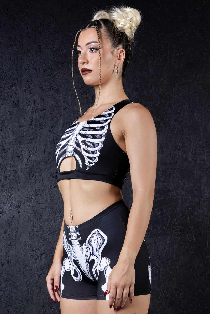 darkwing-skeleton-high-waisted-shorts-set-close-side-view