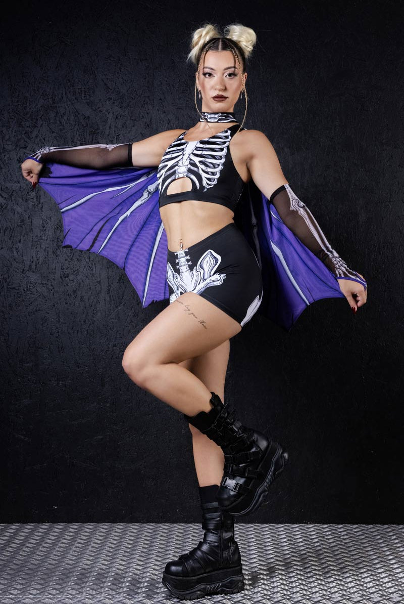 darkwing-skeleton-high-waisted-shorts-set-side-view