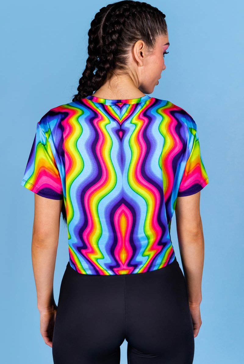 Dazzling Rainbow Cropped Tee Back View