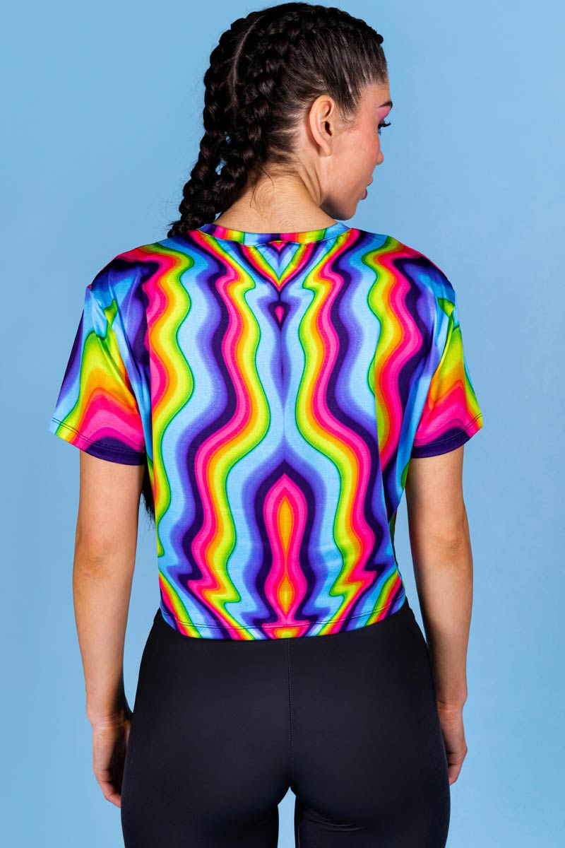 Dazzling Rainbow Cropped Tee Side View