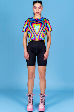 Dazzling Rainbow Cropped Tee Full View