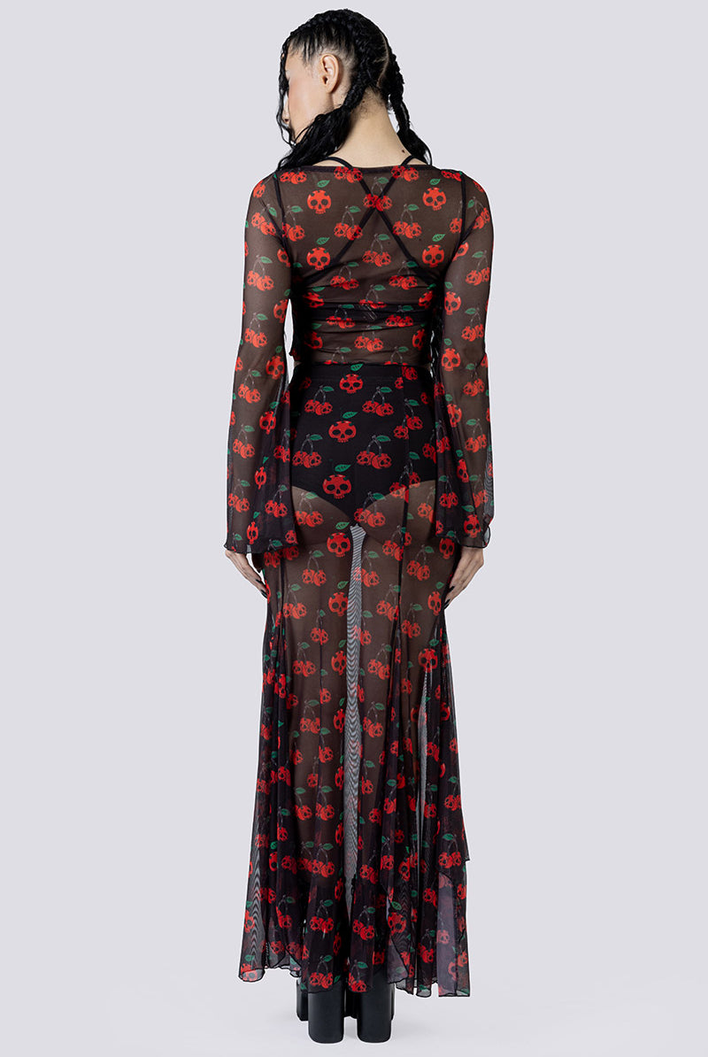 Deadly Cherry Maxi Skirt Set Back Gothic Clothing