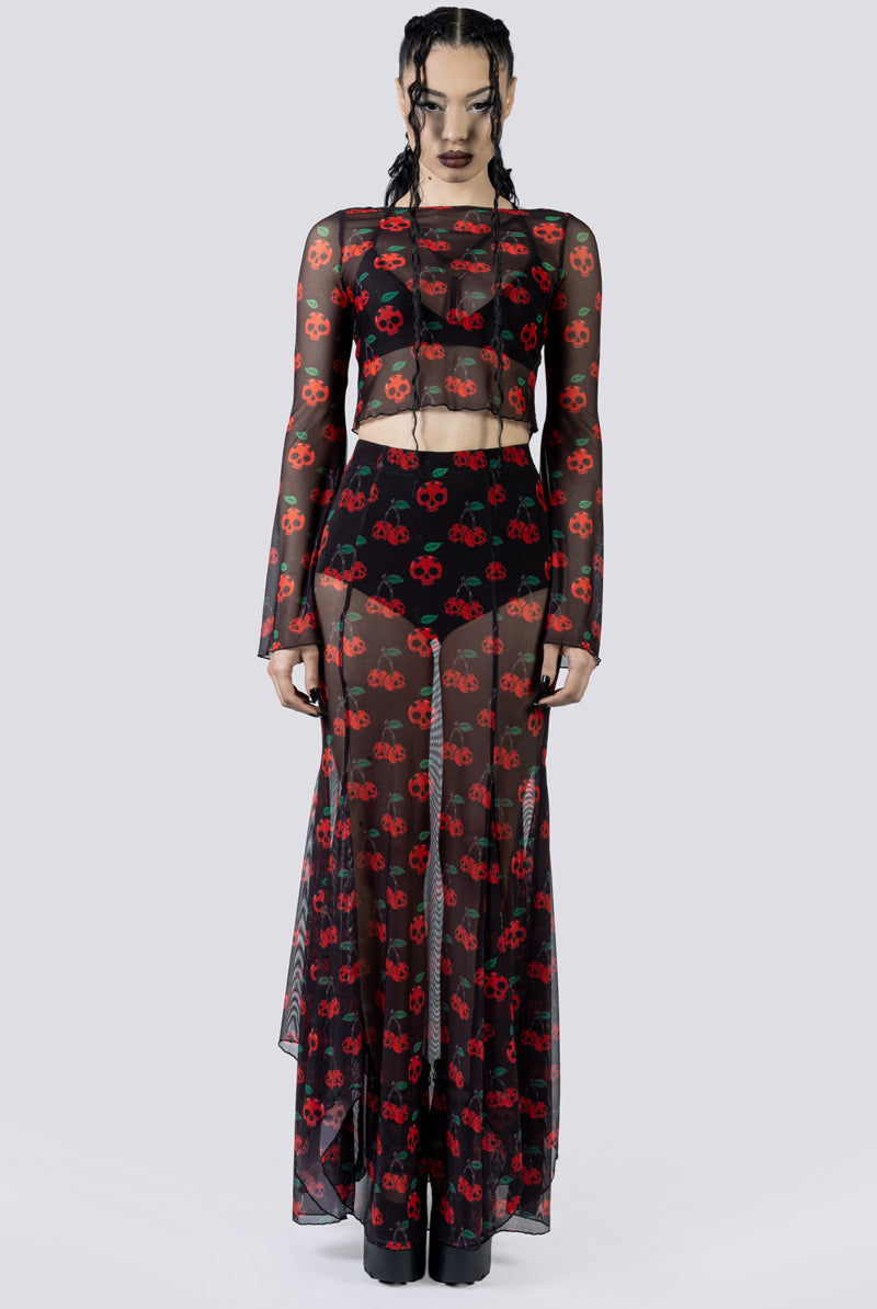 Deadly Cherry Maxi Skirt Set Front Goth Wear