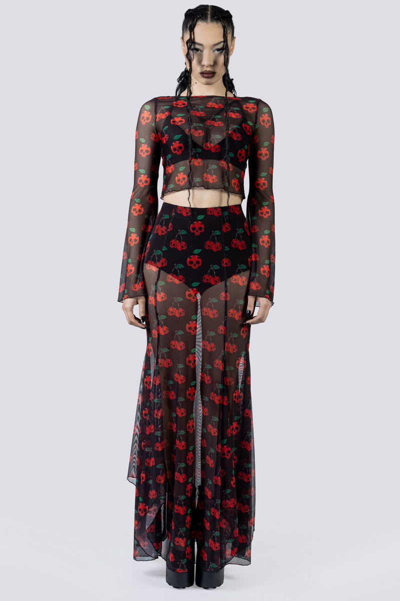 Deadly Cherry Maxi Skirt Set Front Goth Wear
