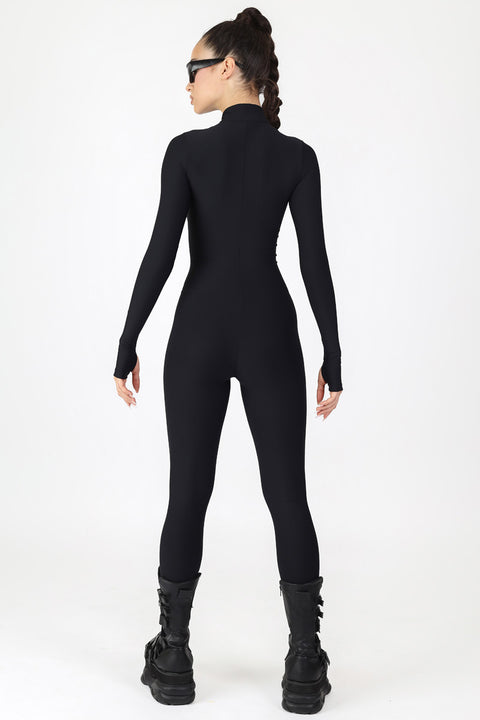 Rave Outfit Deep Black Costume Back View
