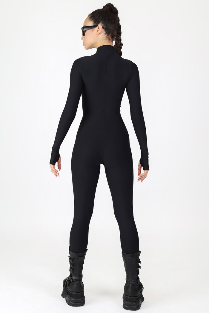 Rave Outfit Deep Black Costume Back View