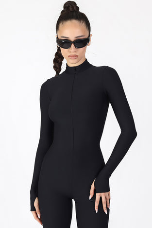 Rave Outfit Deep Black Costume Close View