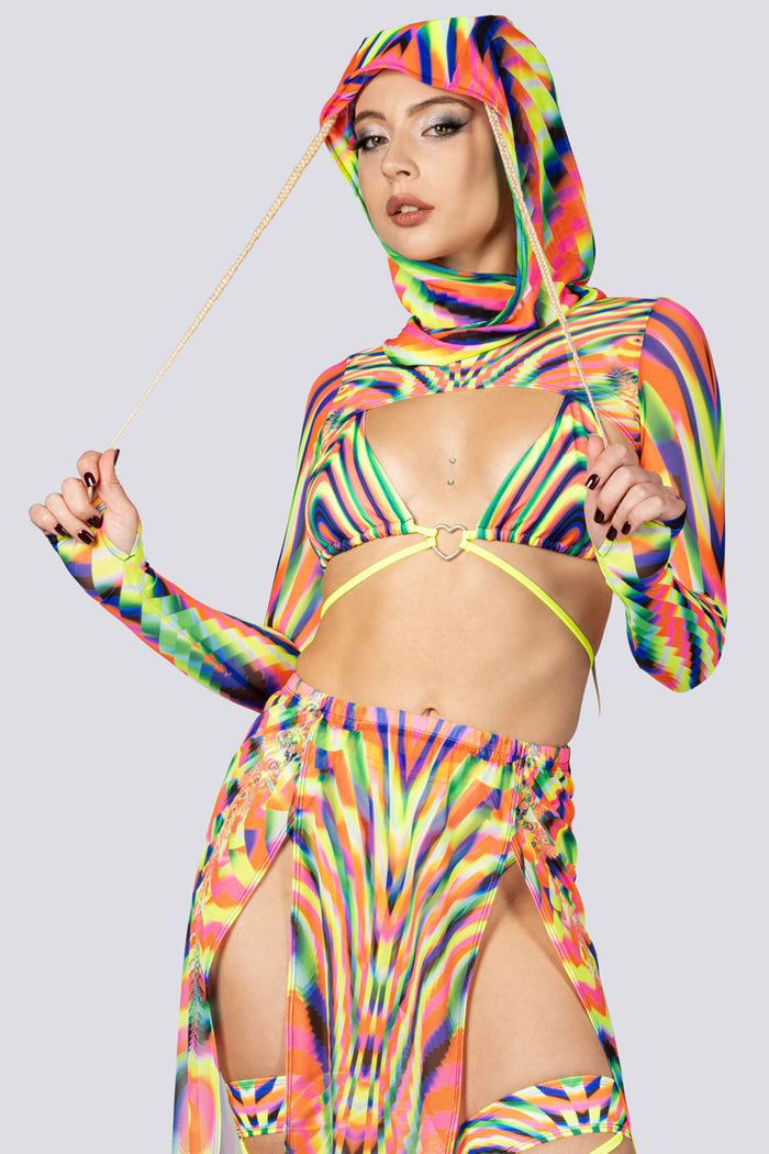 Rave Outfit Delusion Maxi Skirt Set Close View