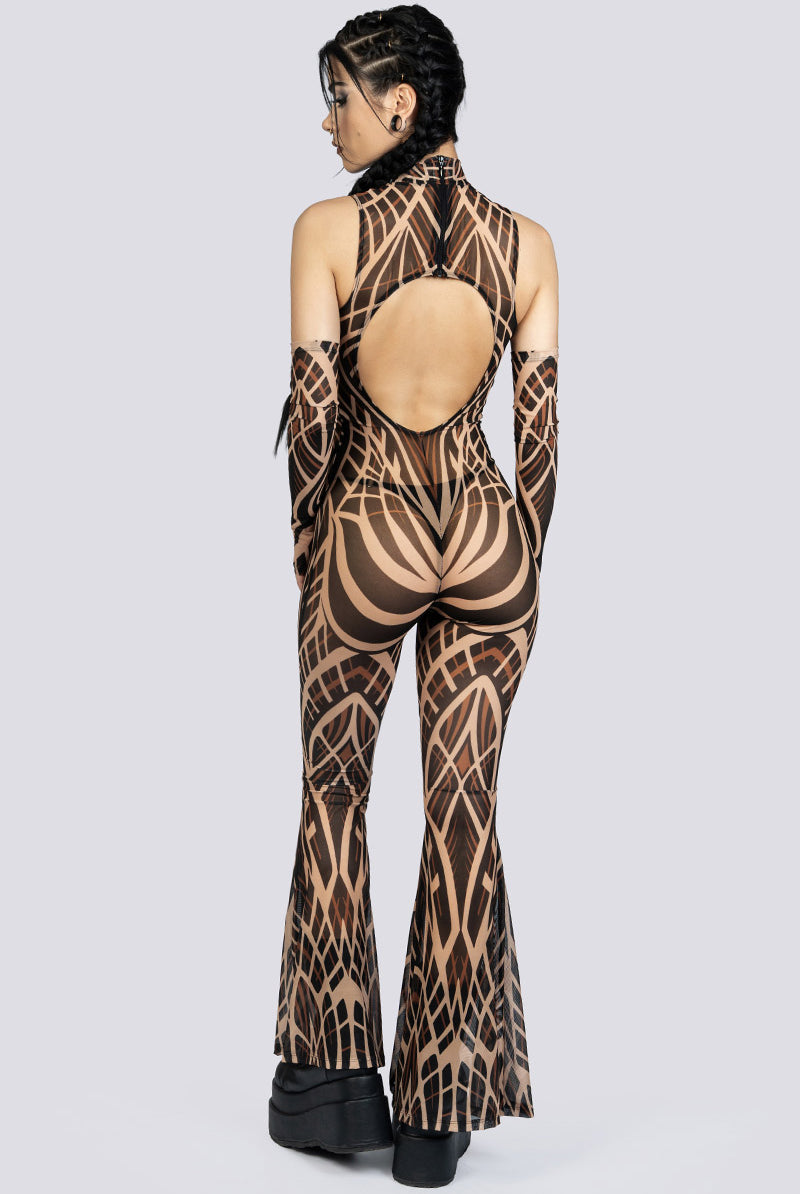 Desert Omen Mesh Cut Out Jumpsuit Rave Wear