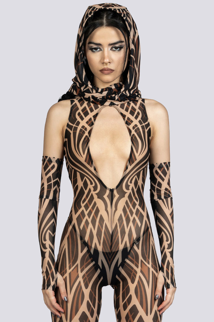 Desert Omen Mesh Cut Out Jumpsuit Festival Wear