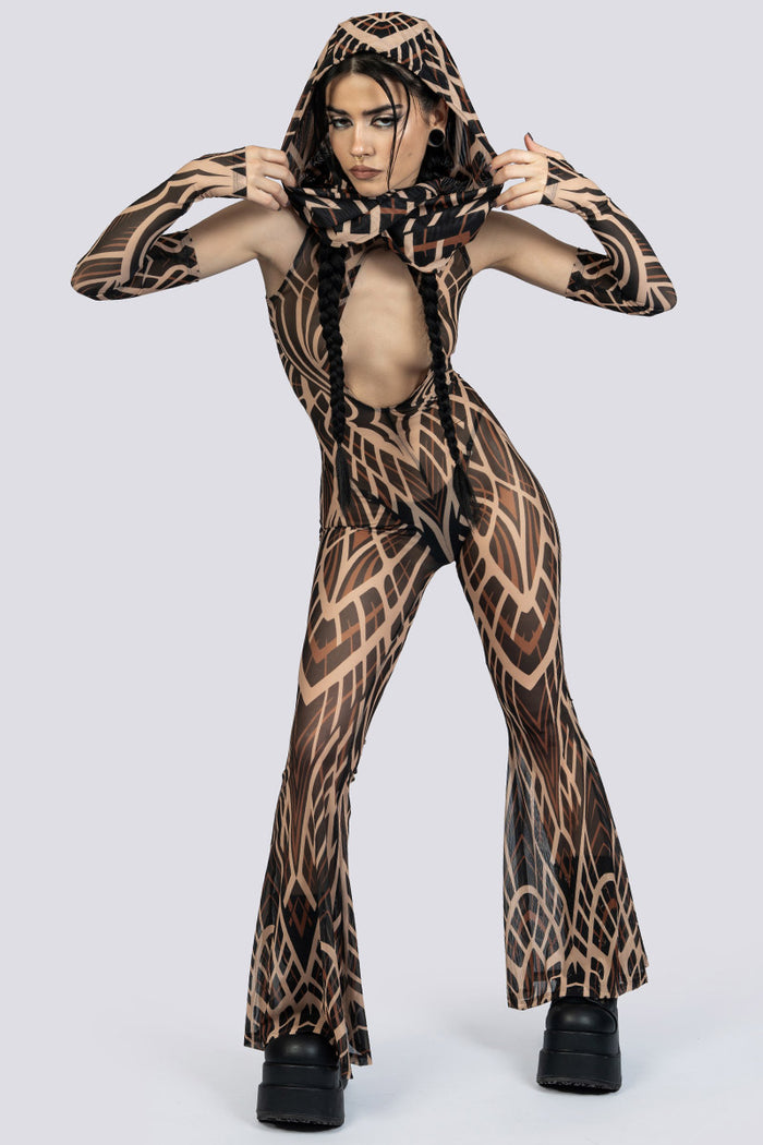 Desert Omen Mesh Cut Out Jumpsuit Festival Outfit