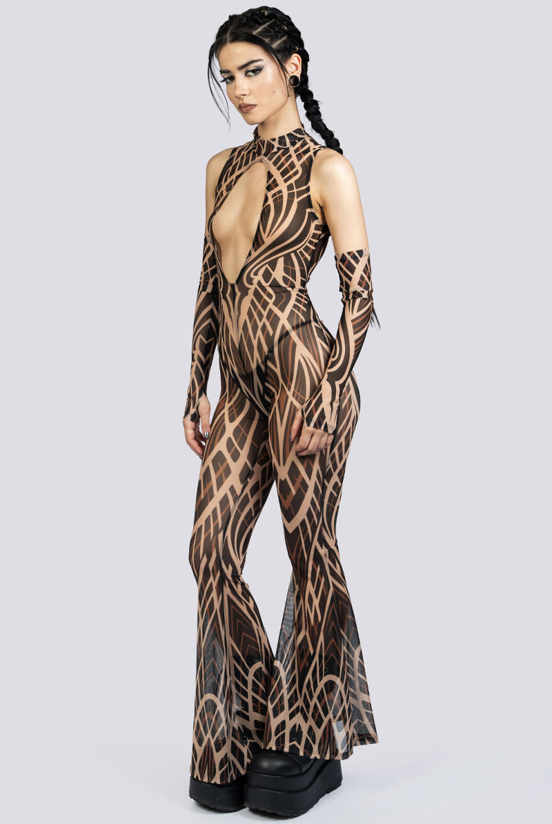 Desert Omen Mesh Cut Out Jumpsuit Rave Outfit