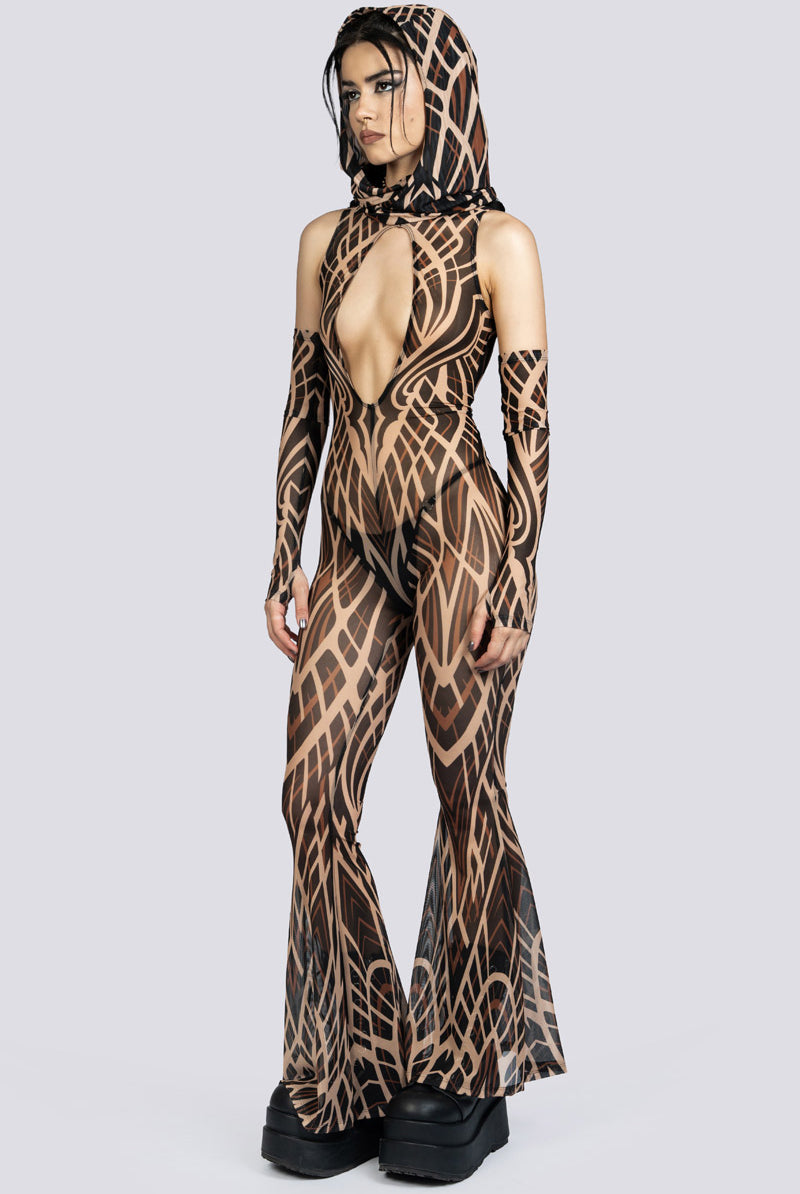Desert Omen Mesh Cut Out Jumpsuit Festival Clothing