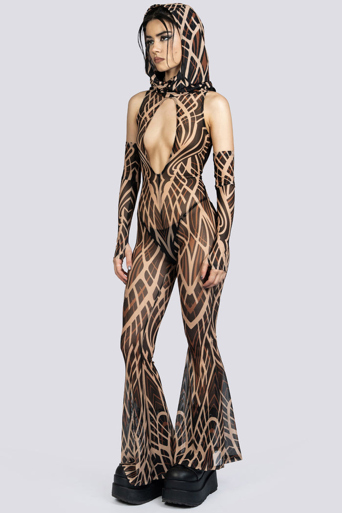 Desert Omen Mesh Cut Out Jumpsuit Festival Clothing
