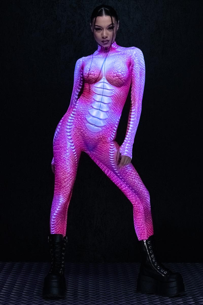 Desert Reptile Costume UV Front View