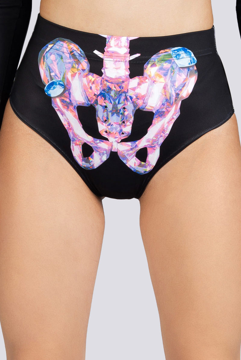 Diamond Skeleton Booty Shorts Rave Halloween Outfit