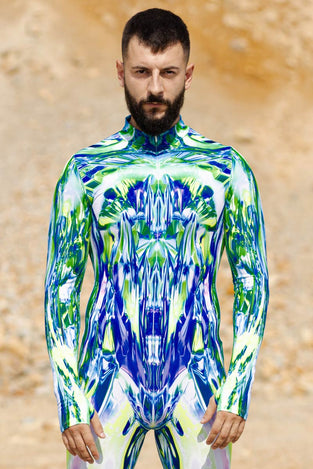 Rave Outfit Diamond Skin Men Costume Close View