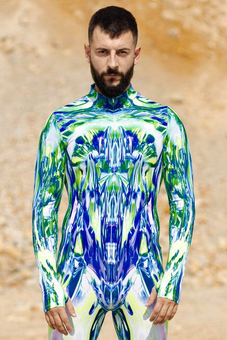 Rave Outfit Diamond Skin Men Costume Close View