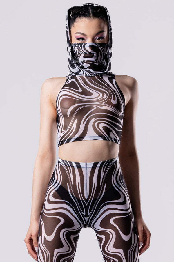 Rave Outfit Dissonance Flared Pants Set Close Front View