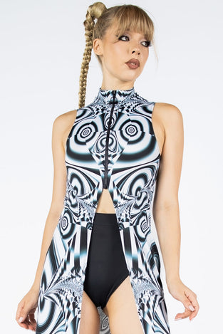 Rave Outfit Distorted Vision Cut Out Maxi Dress Close View