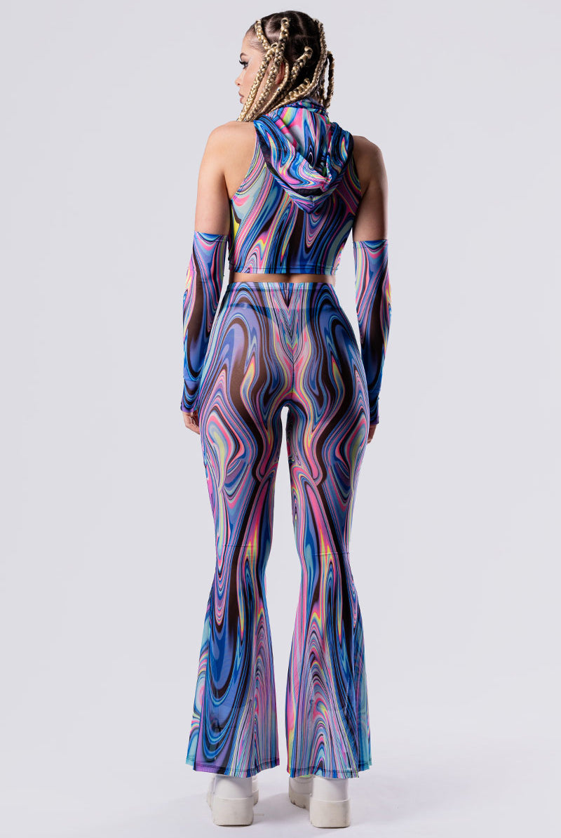 Flare Pants Pattern Rave Dreamweaver Mesh Flared Pants Set - Rave Outfit | Devil Walking